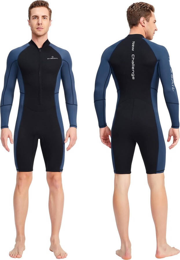 Maeau Shorty Wetsuit for Women Diving Suits Mens Long Sleeve 1.5MM