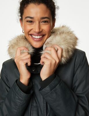 Green Coat Faux Fur Hood | ShopStyle