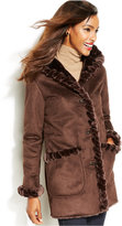 Thumbnail for your product : Jones New York Faux-Fur-Trim Toggle Walker Coat