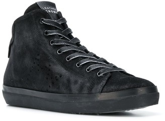 Leather Crown Smooth Lace-Up Sneakers