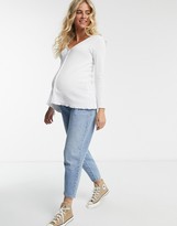 Thumbnail for your product : ASOS Maternity ASOS DESIGN Maternity button front top in waffle
