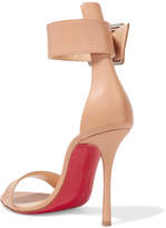Thumbnail for your product : Christian Louboutin Blade Runana 100 Leather Sandals - Beige