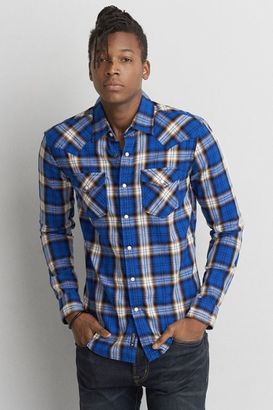American Eagle Outfitters AE Plaid Western Shirt
