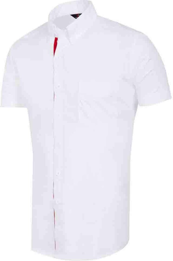 Lyon Becker Men's Short Sleeve Shirts Contrast Button Down Slim Fit Shirt  (Medium - ShopStyle T-shirts