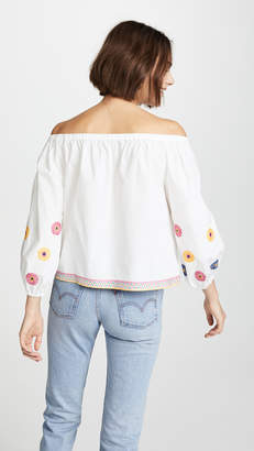 Madewell Embroidered Off Shoulder Top