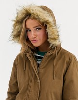 Thumbnail for your product : Cotton On Cotton:On Saffron parka coat with faux fur trim