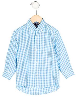 Oscar de la Renta Boys' Gingham Button-Up Shirt