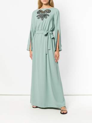 Pinko embroidered front maxi dress
