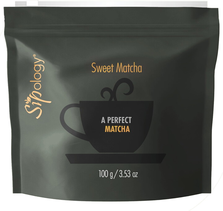 Sipology: Matcha - Sweet Peach - 3.53oz/100g Bag - Powder Drink Mix, 62.5 Servings, Premium Japanese Matcha, Hot Or Cold, 5 Calories, Energy Boost