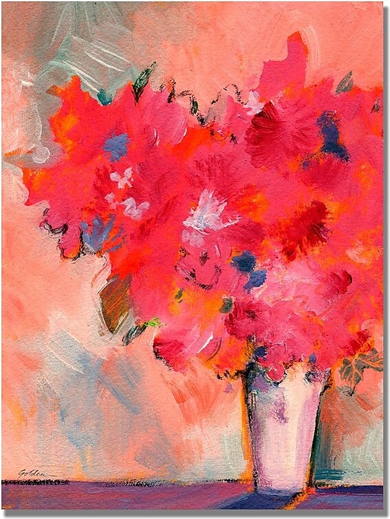 Trademark Fine Art Shelia Golden 'Contemporary Floral' Canvas Art 35x47 Inches