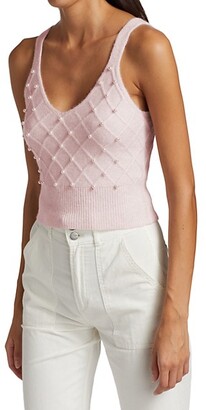Design History Faux Pearl Tank Top