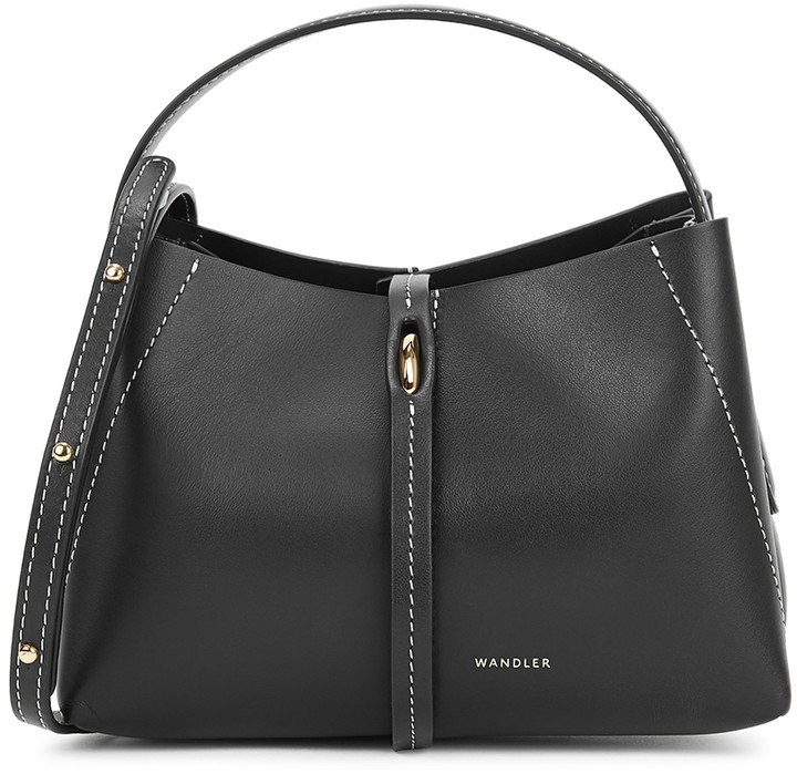 Wandler Ava micro black leather top handle bag ShopStyle