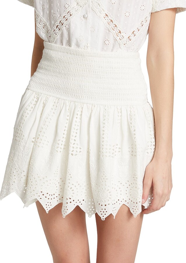 HEMANT AND NANDITA Eyelet Mini Skirt ShopStyle