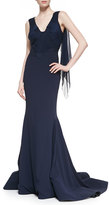 Thumbnail for your product : Zac Posen Crepe-Back Satin Gown, Midnight