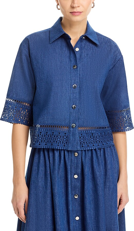 Elie Tahari The Laylee Denim Top