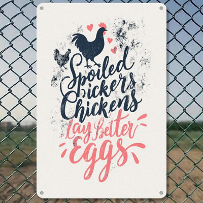 August Grove Rooster With Text Tin Painting, 12 × 8