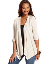 Thumbnail for your product : August Silk Roll-Tab-Sleeve Draped Cardigan