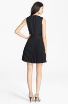 Thumbnail for your product : RED Valentino Sleeveless Pleated Skirt Cady Dress