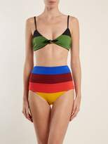 Thumbnail for your product : Mara Hoffman Lydia High Rise Striped Bikini Briefs - Womens - Orange Multi