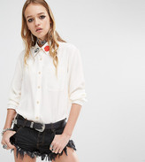 Thumbnail for your product : Reclaimed Vintage Bee Collar Patch Boyfriend Shirt