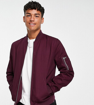 Mens Burgundy Bomber Jacket | Shop the world's largest collection of  fashion | ShopStyle