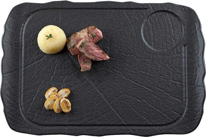 Turgla Home Shade Rectangular Black Porcelain Platter