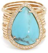 Thumbnail for your product : Jacquie Aiche Diamond, Turquoise & Yellow Gold Ring - Womens - Blue