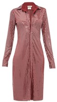 Thumbnail for your product : Bottega Veneta Mirror-embellished Satin-jersey Shirtdress - Burgundy