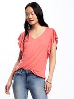 Thumbnail for your product : Old Navy Relaxed Ruffle-Sleeve Top for Women