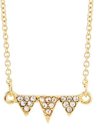 Lydell NYC Triple Inverted Crystal Triangle Pendant Necklace, Gold