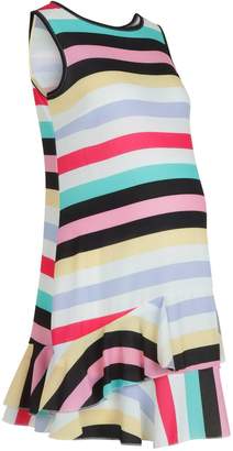 boohoo Maternity Rainbow Stripe Ruffle Smock Dress