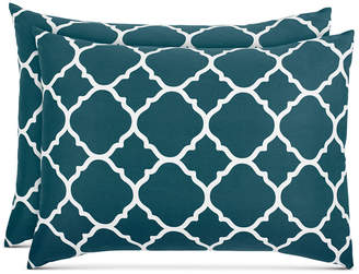 Charter Club LAST ACT! Damask Designs Geometric Peacock 3-Pc. Full/Queen Duvet Set, Created for Macy's
