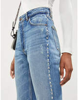 Thumbnail for your product : The Kooples Rhinestone-trim skinny high-rise jeans