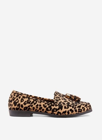 leopard print flat shoes wide fit