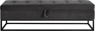 Grey Velvet Storage With Metal Base And Modern Look - For Various Rooms Contemporary Bed Bench Frame Enhances Room Aesthetics