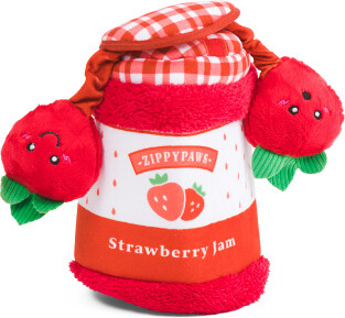 TJMAXX Bungee Burrow Strawberry Jam Interactive Puzzle Pet Toy, Polyester