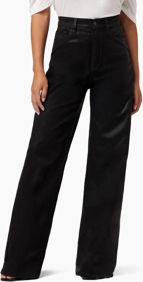 Joe's Jeans Wide Leg Mia Coated Jean In Black