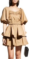 Thumbnail for your product : Jason Wu Puff-Sleeve Cropped Sweetheart Top