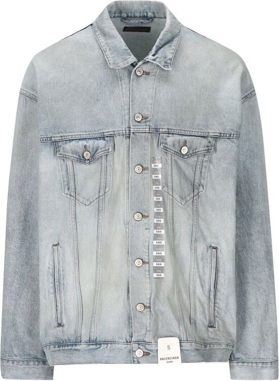 Balenciaga Size Sticker Denim Jacket - ShopStyle
