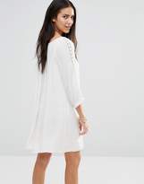 Thumbnail for your product : Brave Soul Long Sleeve Tunic Dress With Embroirded Panel