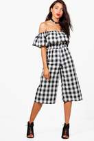 Thumbnail for your product : boohoo Petite Off The Shoulder Culotte Jumpsuit
