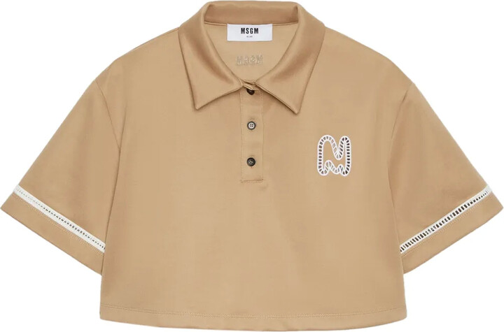 MSGM Logo-Print Polo Top