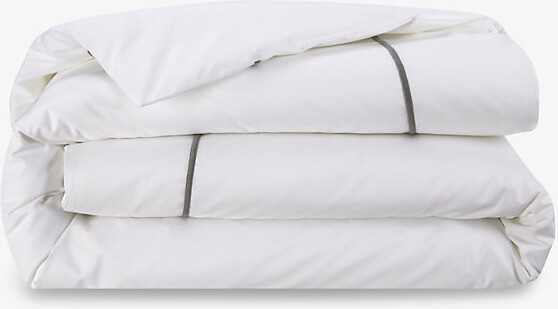 Yves Delorme Platine Athena Bourdon-Stitch Lined King Pima-Cotton Duvet Cover 240cm x 220cm King