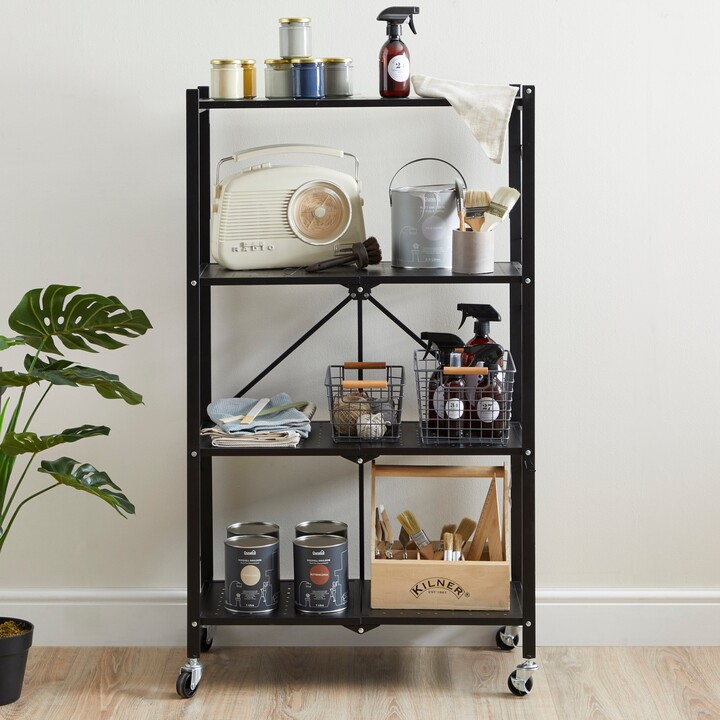 Dunelm 4 Tier Folding Shelves Black ShopStyle