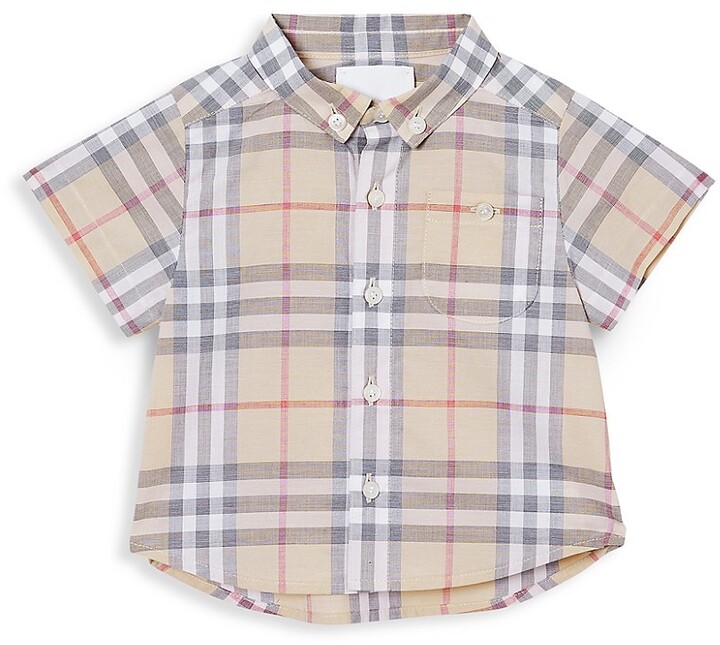 Burberry Baby Boy's Trauls Check Short-Sleeve Shirt - ShopStyle
