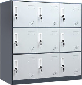 Fumedo 9 Doors Metal Storage Cabinet With Card Slot Organizershoes And Bags Steel Locker For Office Home Bank School Gym