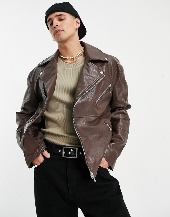 Brown Faux Leather Jacket For Men | Shop the world's largest 