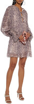 Thumbnail for your product : Redemption Tie-detailed Smocked Floral-print Silk-crepon Mini Dress