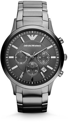 Emporio Armani Large Stainless Steel Chronograph Watch, Gray
