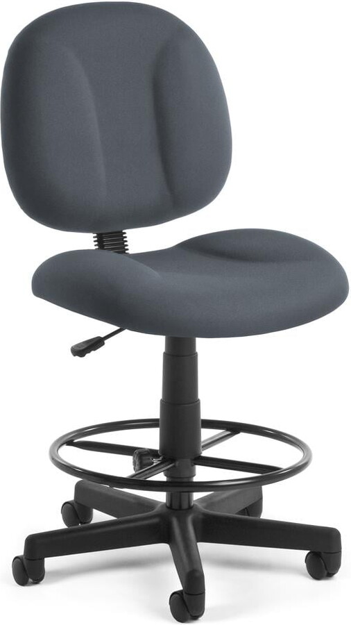 OFM Comfort Series Model 105-DK Fabric Armless Mid-Back Task Office Chair with Drafting Kit, Gray